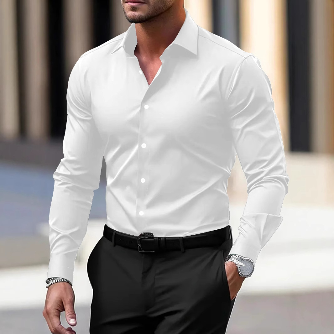Chemise manches longues col ouvert pour hommes
