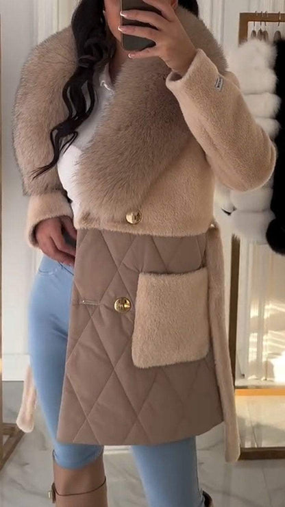 Manteau Avec Col Imitation Fourrure Pour Femme | Idéal Pour La Saison Hivernale