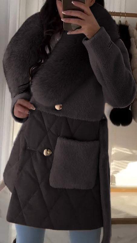 Manteau Avec Col Imitation Fourrure Pour Femme | Idéal Pour La Saison Hivernale