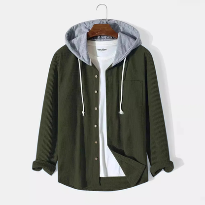 Chemise à capuche boutonnée pour hommes