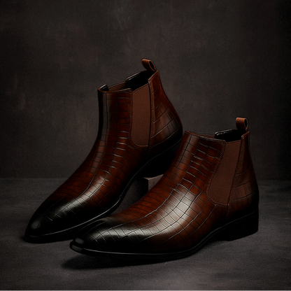 Chelsea boots à motif en relief avec élastiques latéraux pour homme | Idéales pour l'automne