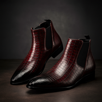 Chelsea boots à motif en relief avec élastiques latéraux pour homme | Idéales pour l'automne