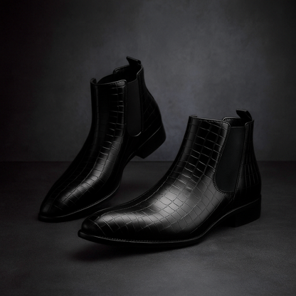 Chelsea boots à motif en relief avec élastiques latéraux pour homme | Idéales pour l'automne
