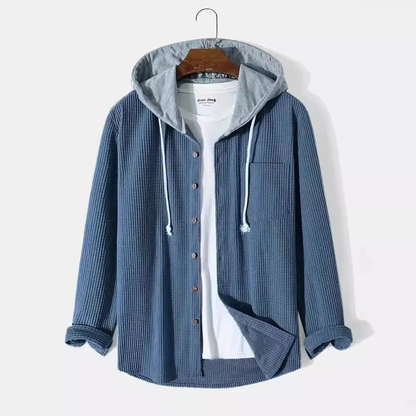 Chemise à capuche boutonnée pour hommes
