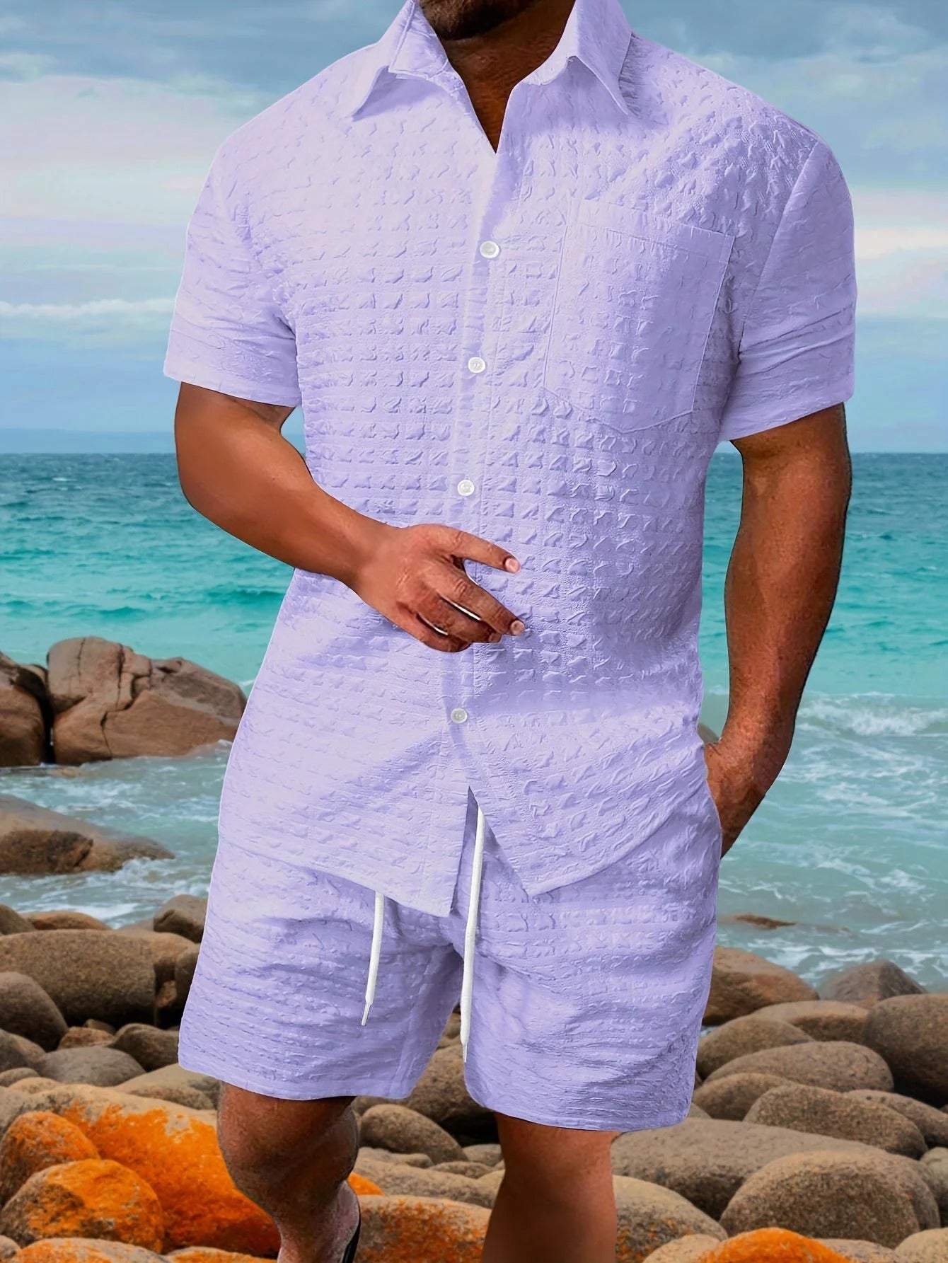 Ensemble Estival avec Chemise et Short Coordonnés pour Homme | Idéal pour les Journées d’Été