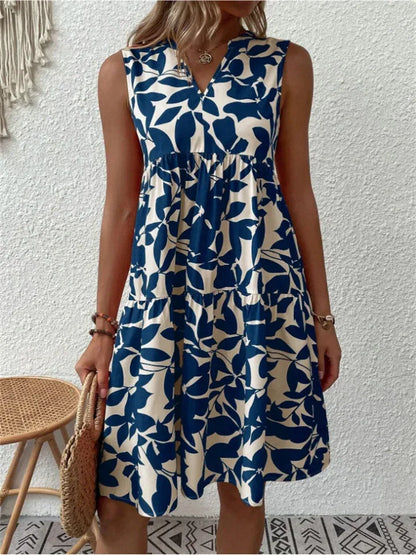 Robe d'Été Évasée avec Imprimé Floral pour Femme | Idéale pour les Vacances et les Événements en Plein Air