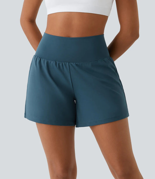 Short de Sport avec Taille Haute et Short Intérieur pour Femme | Idéal pour Yoga et Entraînement