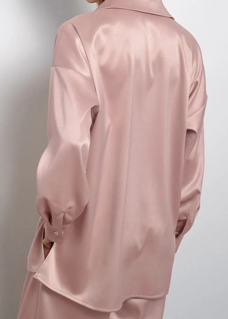 Ensemble Deux Pièces À Coupe Ample avec Chemise À Manches Longues pour Femmes | Idéal pour La Détente Ou Les Sorties Décontractées