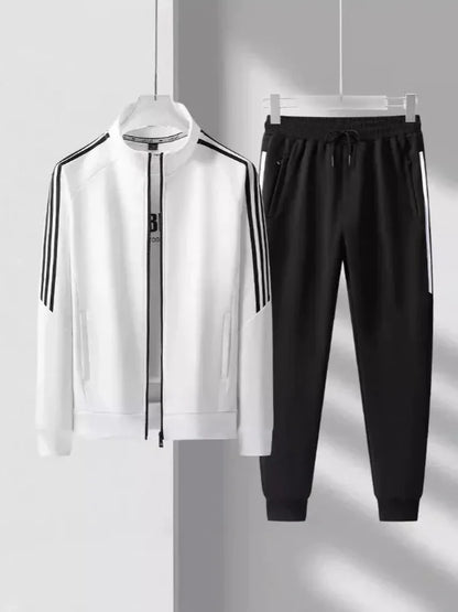 Survêtement avec Veste Col Montant Et Pantalon Fuselé pour Homme | Idéal pour Toutes Les Saisons
