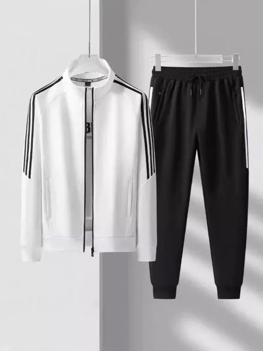 Survêtement avec Veste Col Montant Et Pantalon Fuselé pour Homme | Idéal pour Toutes Les Saisons