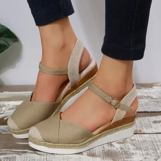 Sandales à Plateforme Espadrille avec Bride à la Cheville pour Femme | Idéales pour l'Été