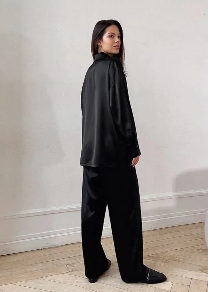 Ensemble Deux Pièces À Coupe Ample avec Chemise À Manches Longues pour Femmes | Idéal pour La Détente Ou Les Sorties Décontractées