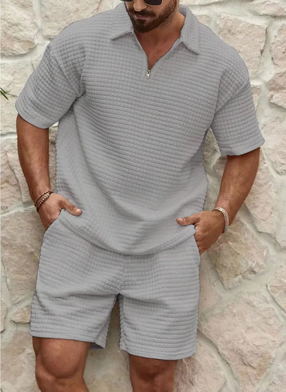 Ensemble Estival Deux Pièces avec Chemise et Short pour Homme | Idéal pour les Activités d’Été