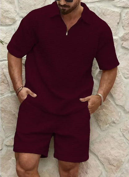 Ensemble Estival Deux Pièces avec Chemise et Short pour Homme | Idéal pour les Activités d’Été