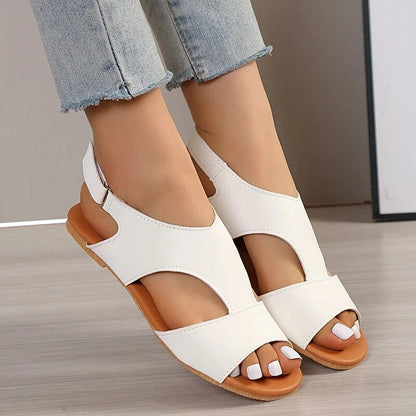 Sandales Plates À Enfiler Avec Design Ouvert Pour Femmes | Idéal Pour Les Occasions Estivales