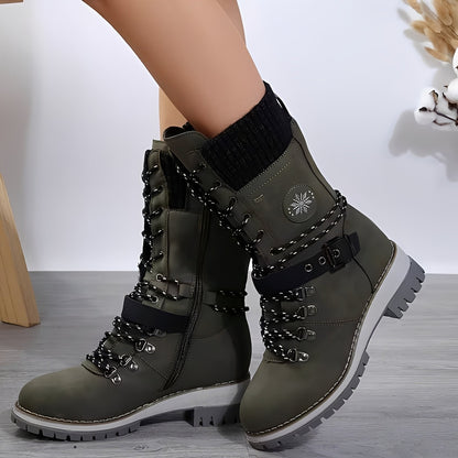 Bottes De Neige Avec Laçage Et Semelle Antidérapante Pour Femmes | Idéales Pour L’hiver