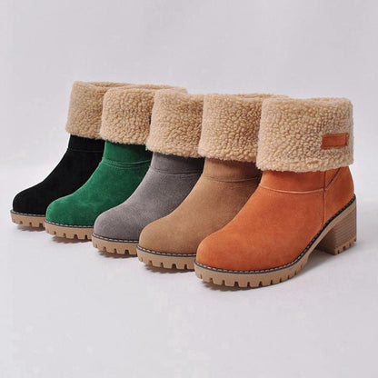 Bottes à Talon de 6 cm avec Revers Ajustable pour Femmes | Idéales pour l’Hiver