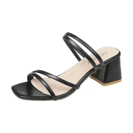 Sandales à Talon Moyen avec Brides Multiples pour Femme | Idéales pour les Occasions Spéciales