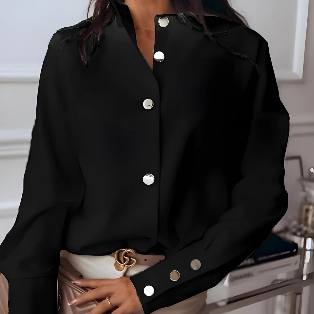 Chemise Avec Boutons Asymétriques Et Manches Longues Pour Femmes | Idéal Pour Usage Quotidien