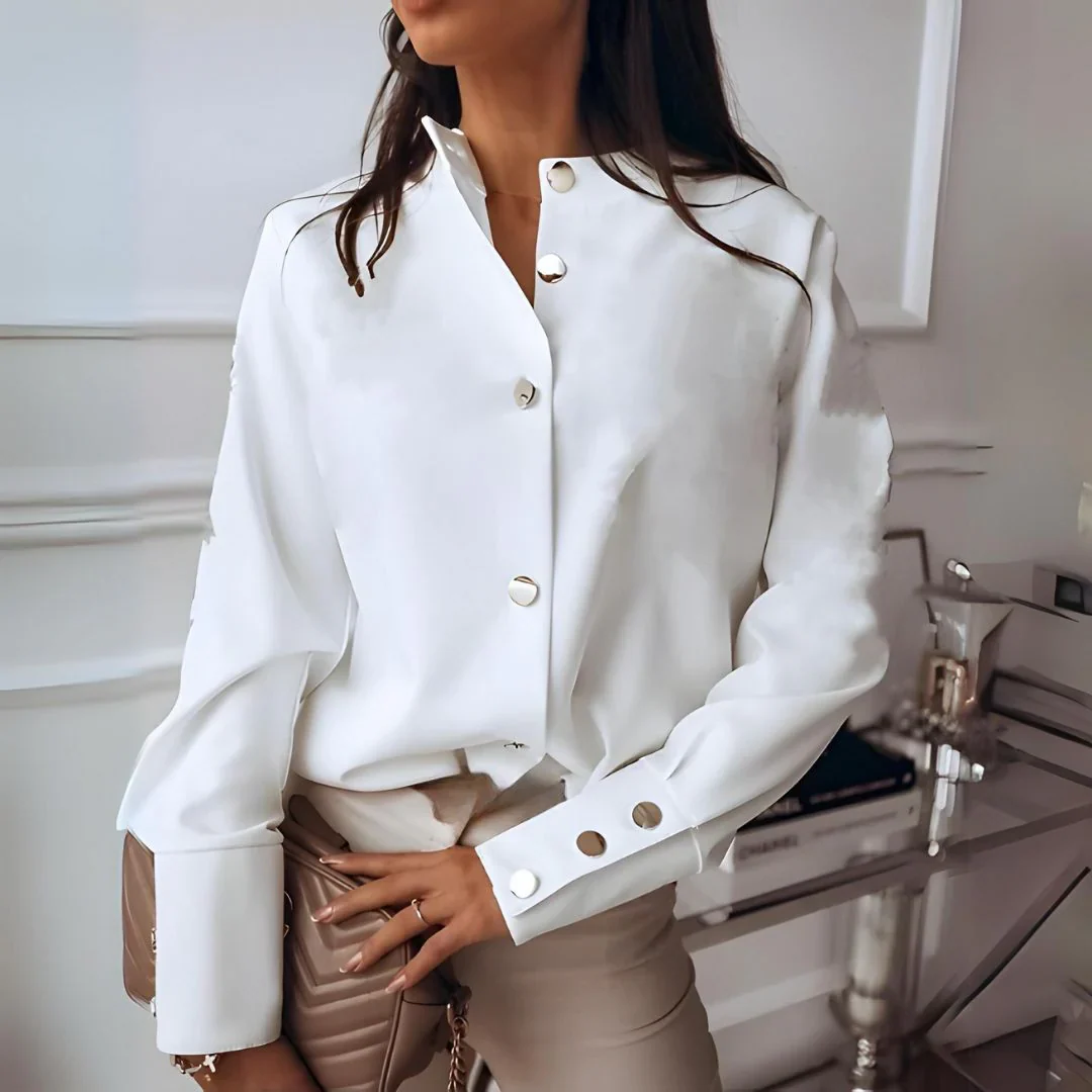 Chemise Avec Boutons Asymétriques Et Manches Longues Pour Femmes | Idéal Pour Usage Quotidien