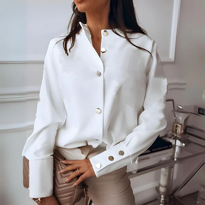 Chemise Avec Boutons Asymétriques Et Manches Longues Pour Femmes | Idéal Pour Usage Quotidien