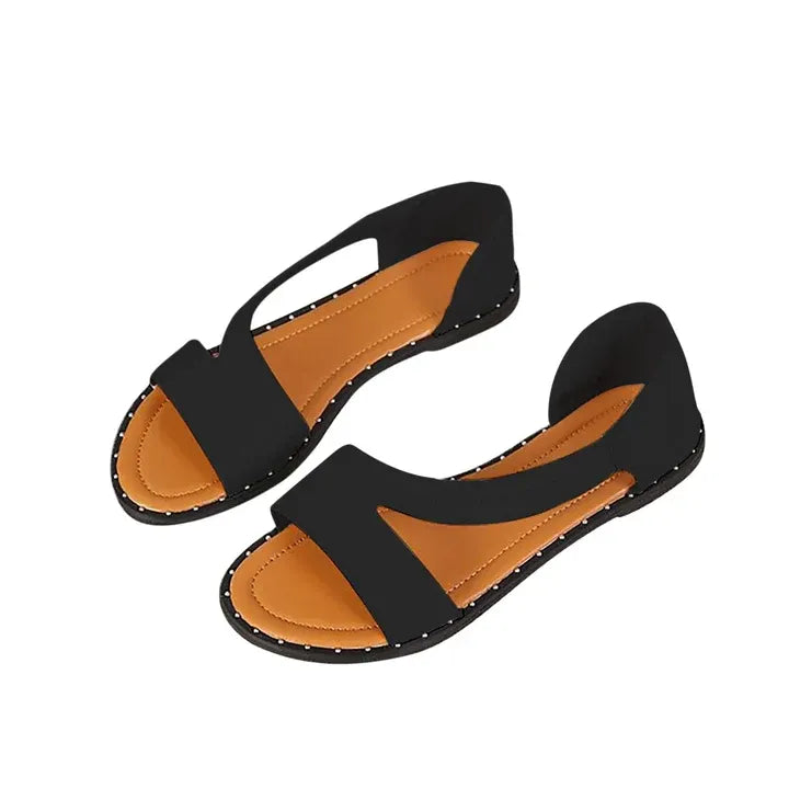 Sandales Ouvertes Avec Semelle Plate Pour Femmes | Idéal Pour L’été