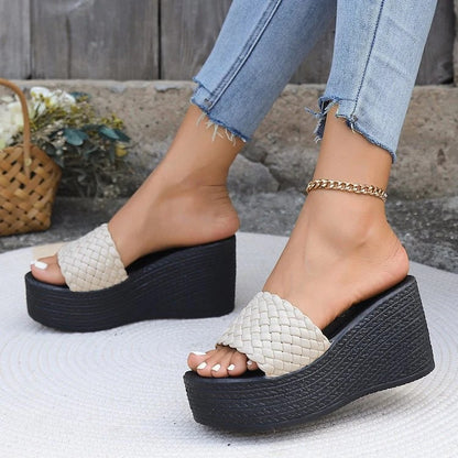 Mules Compensées À Enfiler Avec Bride Large Pour Femmes | Idéal Pour Saisons Chaudes