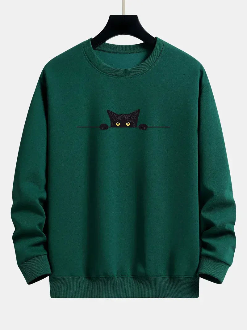 Sweatshirt À Imprimé Chat Pour Homme | Idéal Pour Une Utilisation Quotidienne