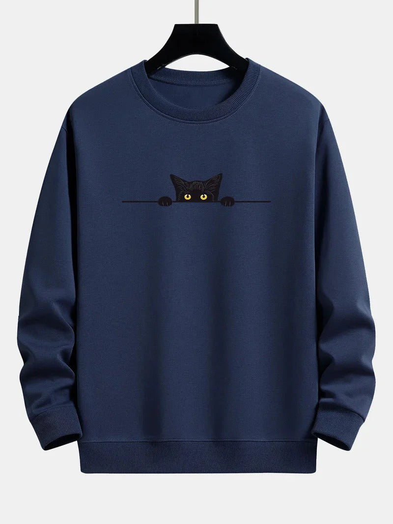 Sweatshirt À Imprimé Chat Pour Homme | Idéal Pour Une Utilisation Quotidienne