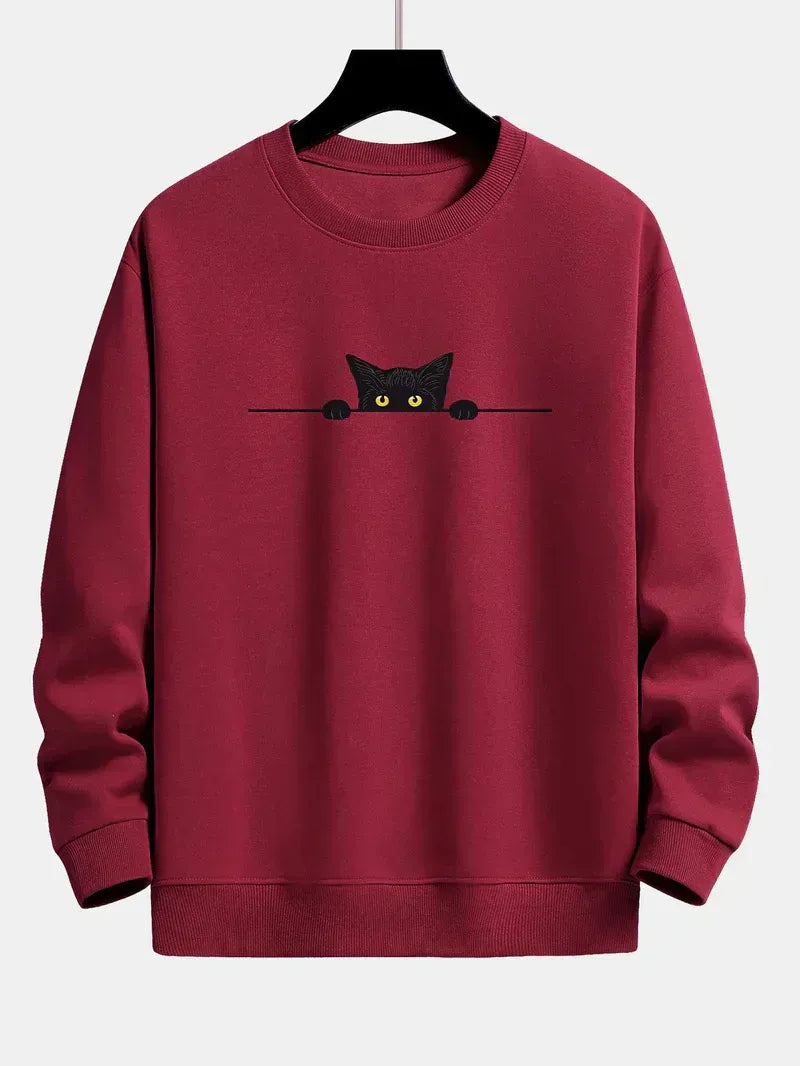 Sweatshirt À Imprimé Chat Pour Homme | Idéal Pour Une Utilisation Quotidienne