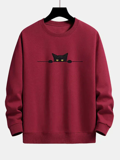Sweatshirt À Imprimé Chat Pour Homme | Idéal Pour Une Utilisation Quotidienne