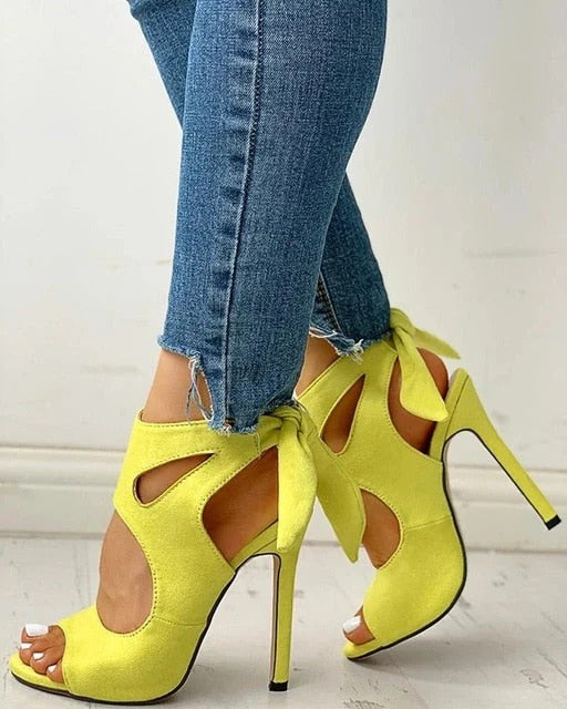Escarpins Ouverts Avec Fermeture À Lacets Pour Femmes | Idéal Pour Les Occasions Estivales