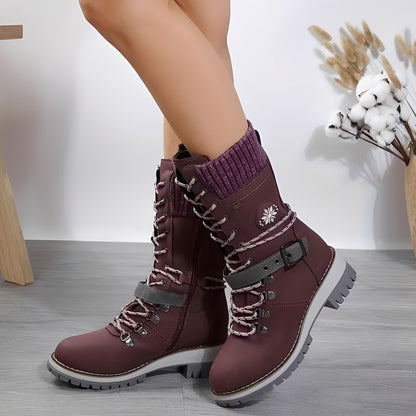 Bottes De Neige Avec Laçage Et Semelle Antidérapante Pour Femmes | Idéales Pour L’hiver