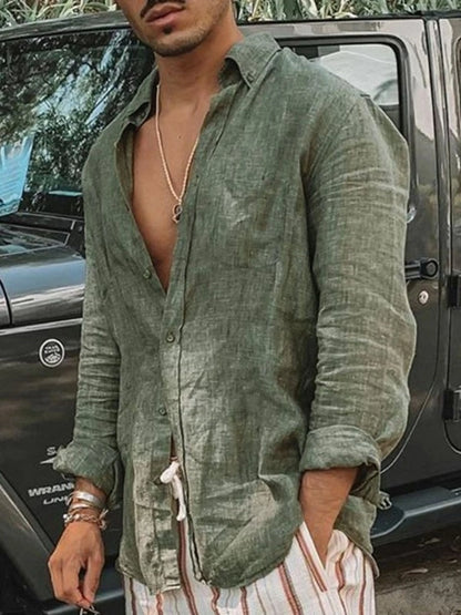 Chemise À Manches Longues Avec Manches Retroussables Pour Homme | Idéale Pour L'Été Et Les Vacances