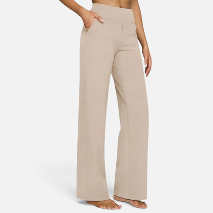 Pantalon taille haute à jambes larges pour femme | Idéal pour l’automne