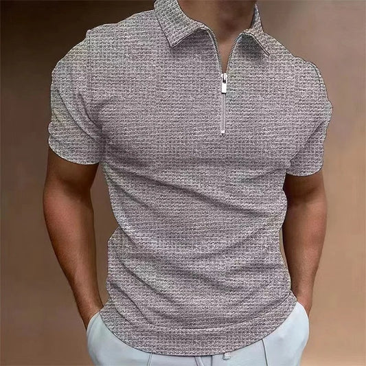 Polo Zippé À Manches Courtes En Grandes Tailles Pour Homme | Idéal Pour L'Été Et Les Activités Quotidiennes