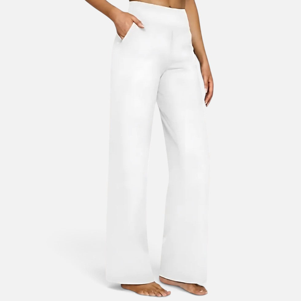 Pantalon taille haute à jambes larges pour femme | Idéal pour l’automne