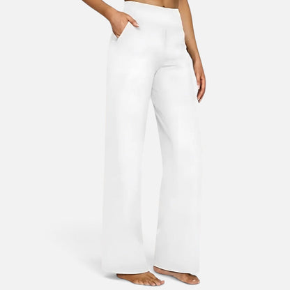 Pantalon taille haute à jambes larges pour femme | Idéal pour l’automne