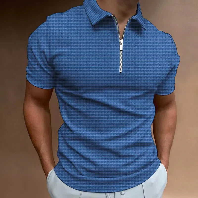 Polo Zippé À Manches Courtes En Grandes Tailles Pour Homme | Idéal Pour L'Été Et Les Activités Quotidiennes