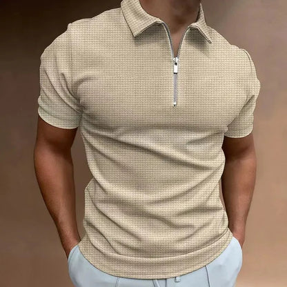 Polo Zippé À Manches Courtes En Grandes Tailles Pour Homme | Idéal Pour L'Été Et Les Activités Quotidiennes