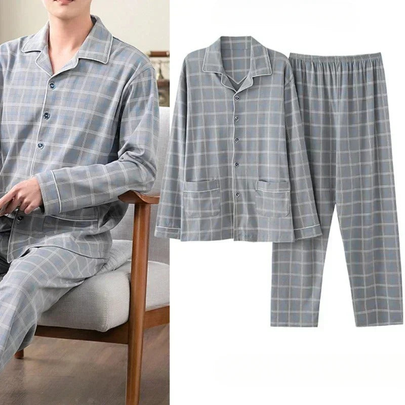 Ensemble Deux Pièces de Pyjama avec Haut à Manches Longues et Pantalon pour Homme | Idéal pour Un Usage Quotidien
