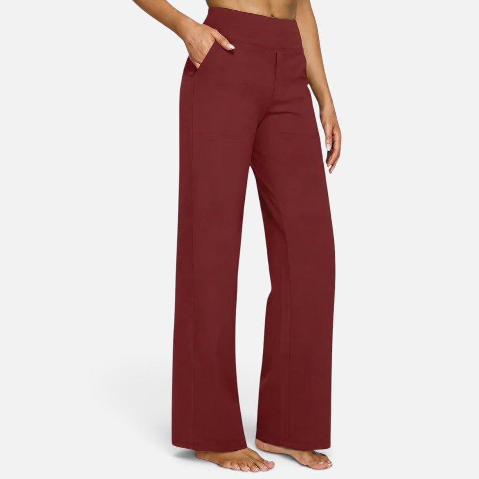 Pantalon taille haute à jambes larges pour femme | Idéal pour l’automne