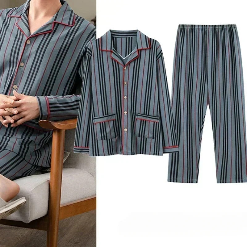 Ensemble Deux Pièces de Pyjama avec Haut à Manches Longues et Pantalon pour Homme | Idéal pour Un Usage Quotidien