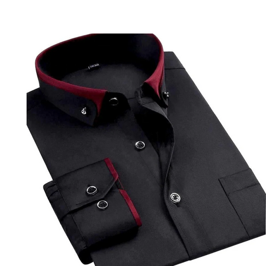 Chemise à Manches Longues avec Col Rabattu pour Homme | Idéale pour le Travail ou les Occasions Formelles