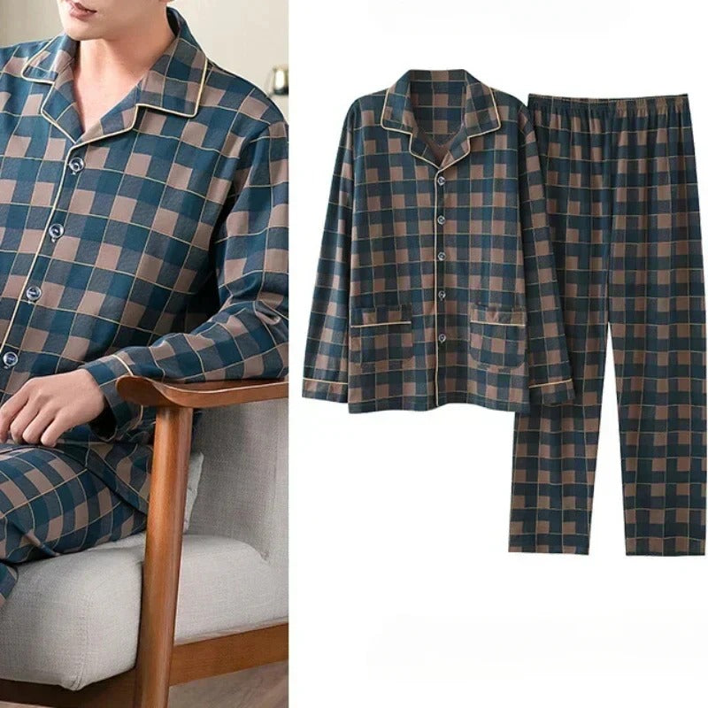 Ensemble Deux Pièces de Pyjama avec Haut à Manches Longues et Pantalon pour Homme | Idéal pour Un Usage Quotidien