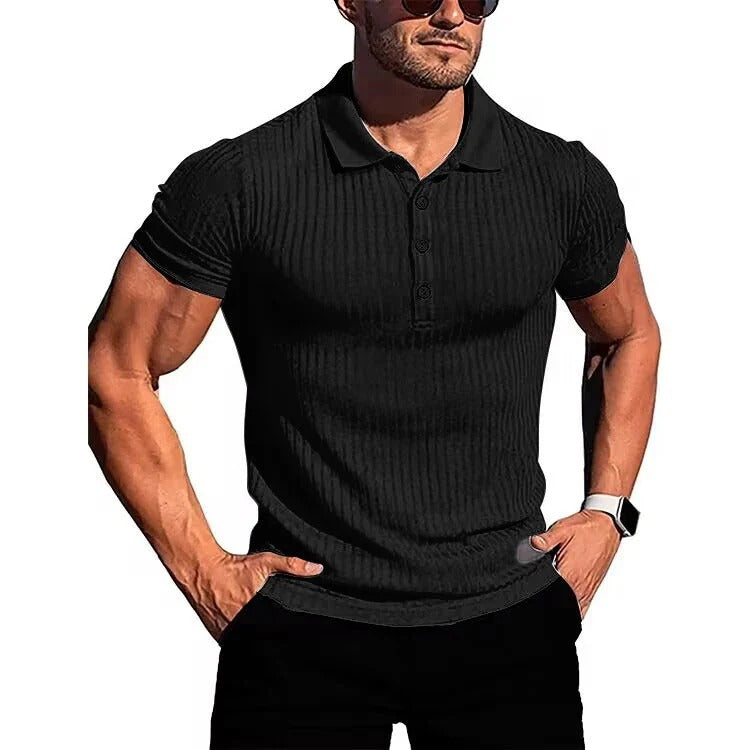 Polo À Manches Courtes Avec Motif Rayé Vertical Pour Homme | Idéal Pour Le Quotidien Et Les Activités Sportives