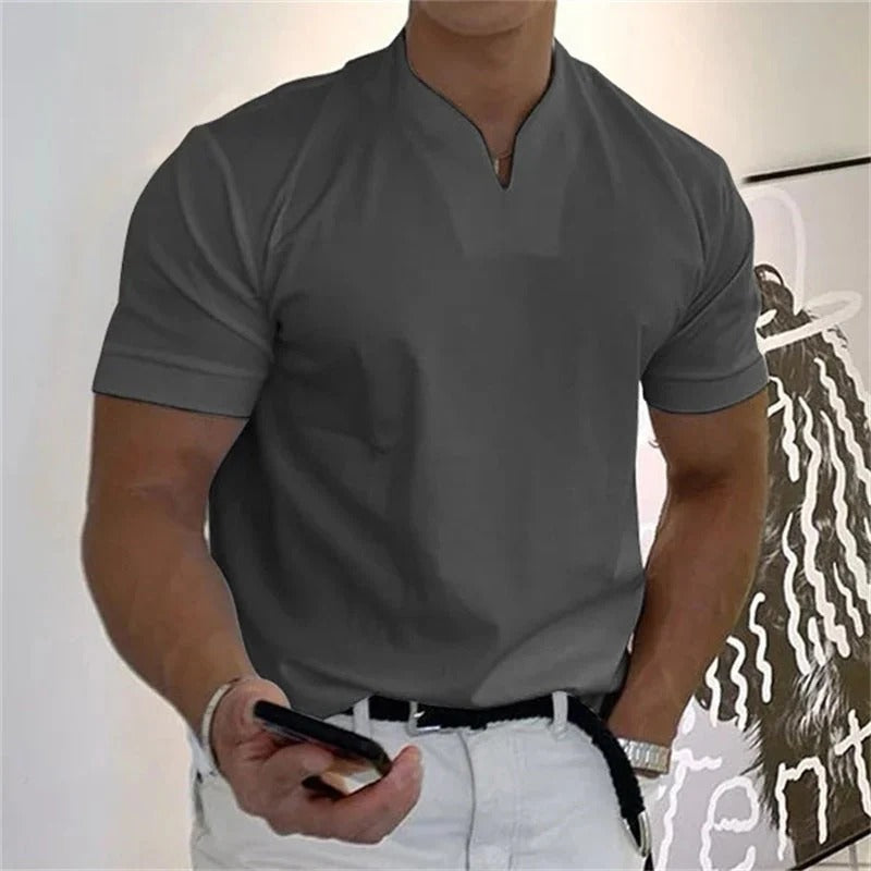 T-Shirt De Sport À Manches Courtes Avec Col En V Pour Homme | Idéal Pour Le Sport Et Les Activités Quotidiennes