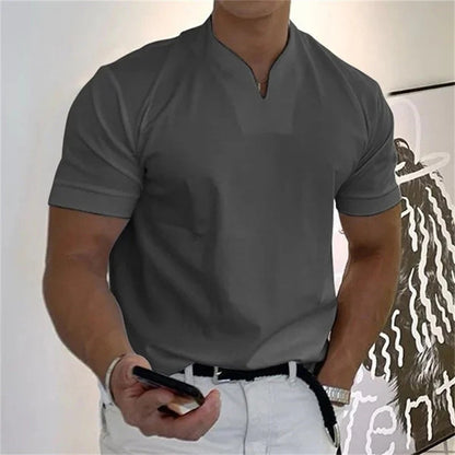 T-Shirt De Sport À Manches Courtes Avec Col En V Pour Homme | Idéal Pour Le Sport Et Les Activités Quotidiennes
