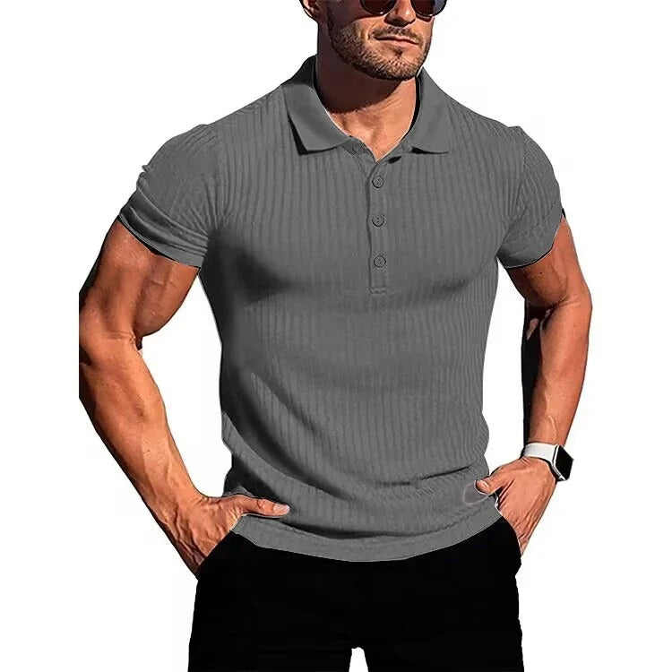 Polo À Manches Courtes Avec Motif Rayé Vertical Pour Homme | Idéal Pour Le Quotidien Et Les Activités Sportives