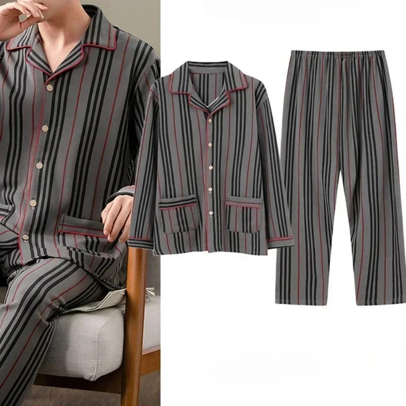Ensemble Deux Pièces de Pyjama avec Haut à Manches Longues et Pantalon pour Homme | Idéal pour Un Usage Quotidien